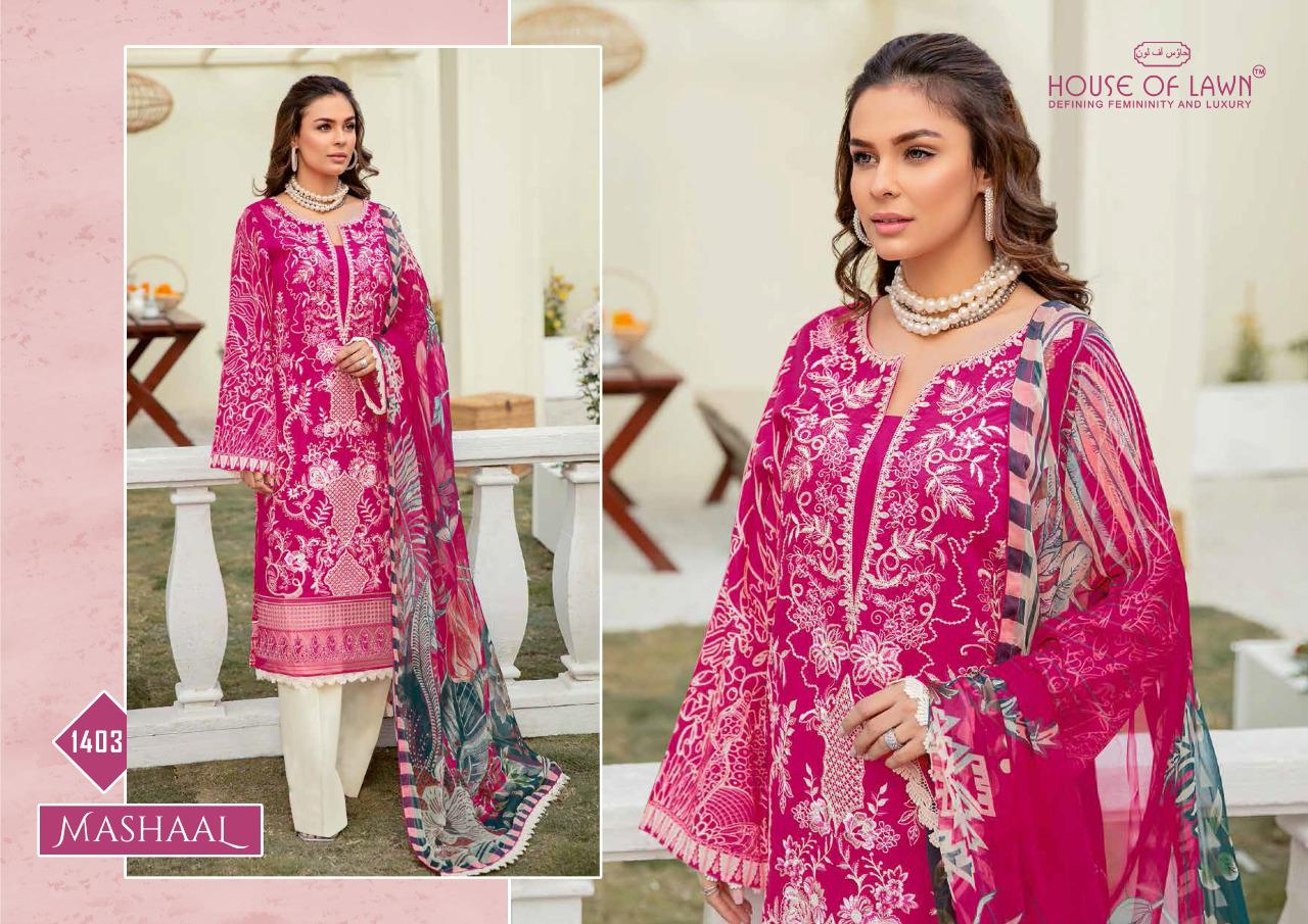 House Of Lawn Mashaal Lawn Cotton Fancy Wear Designer Pakistani Salwar Kameez Collection